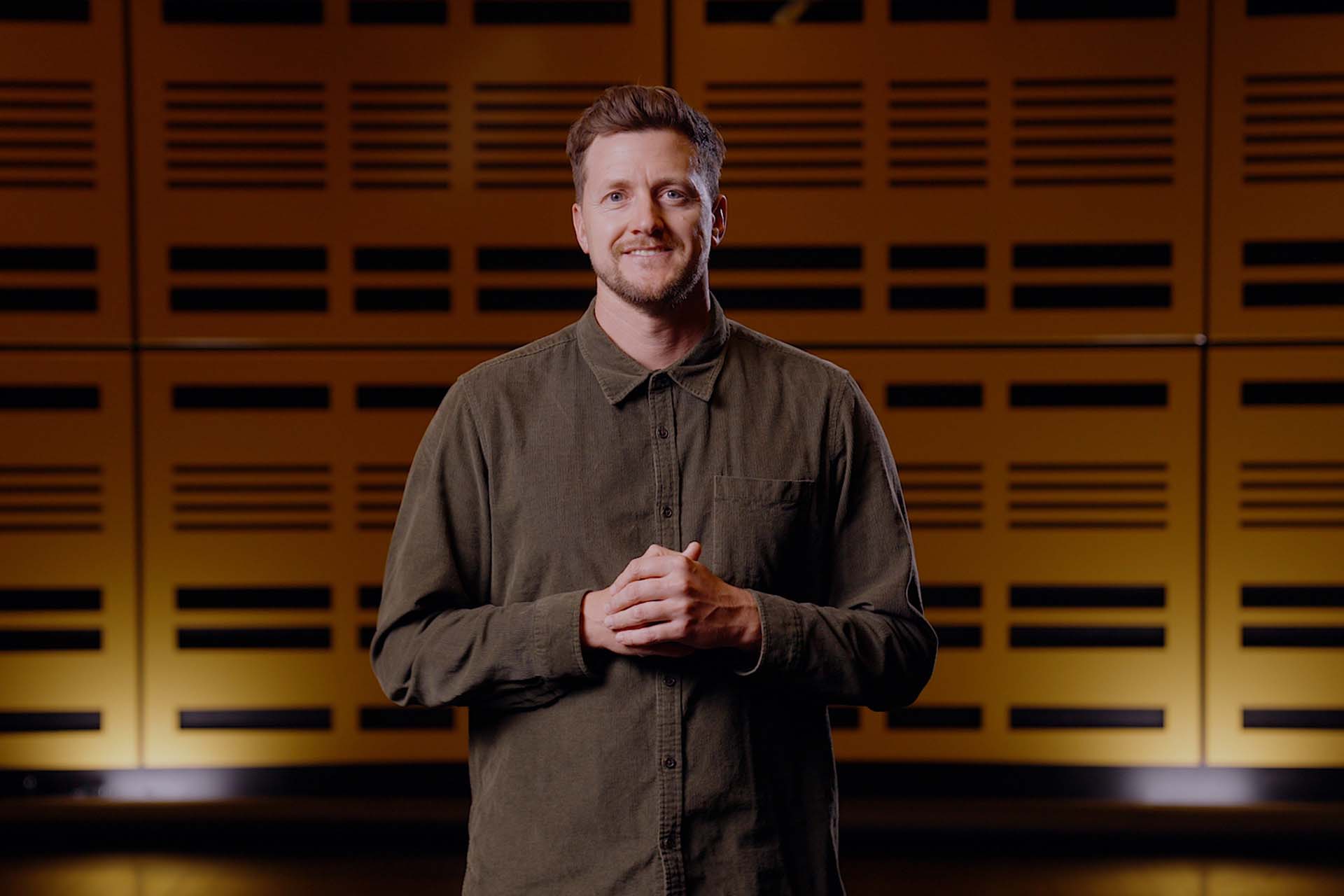 Man looking into camera